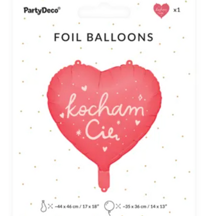 Balon foliowy Serce ’’Kocham Cię’’ 45 cm mix - balon foliowy