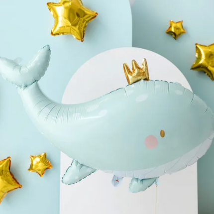 Balon foliowy Wieloryb 93x60 cm błękitny - balony