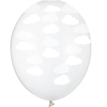 Balony 30cm Chmurki Crystal Clear opak. 50szt. - balony