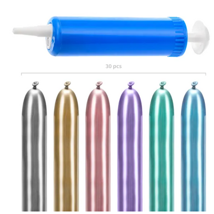 Balony modeliny Glossy 130cm z pompką mix - balony