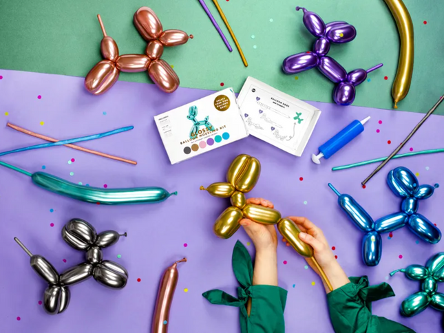 Balony modeliny Glossy 130cm z pompką mix - balony