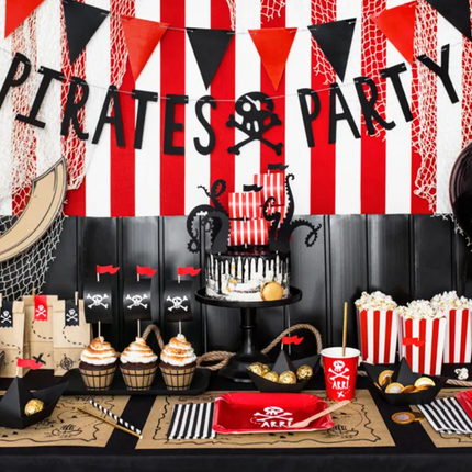 Baner Piraci - Pirates Party czarny 14x100cm - baner