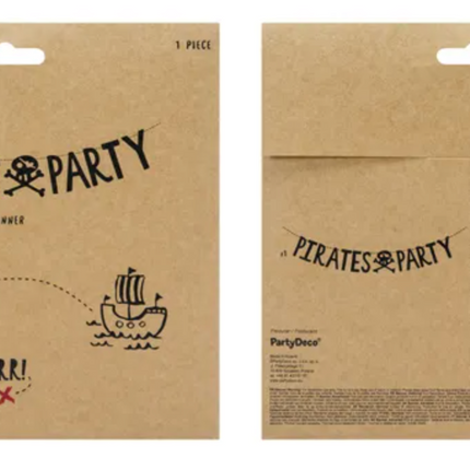 Baner Piraci - Pirates Party czarny 14x100cm - baner