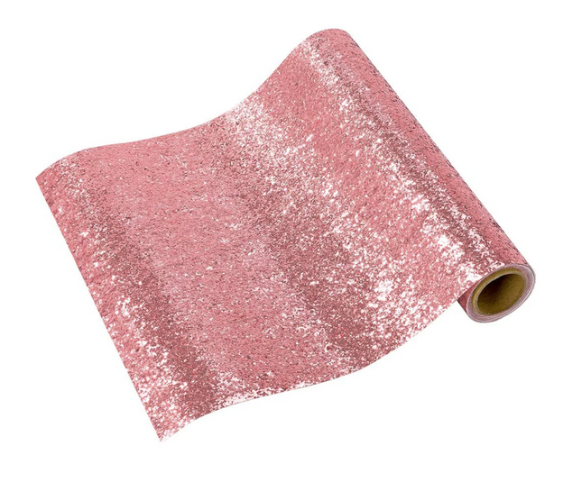 Bieżnik na stół Luxe różowe złoto brokat, 1,8 m - Yooglo