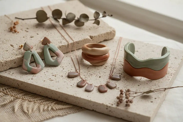 jewlery from resin toned colours