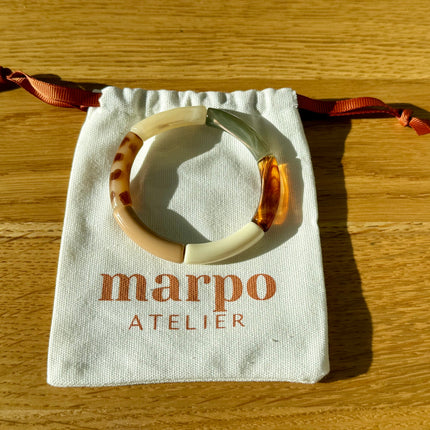 Bransoletka PALMA bursztyn i szary - Yooglo