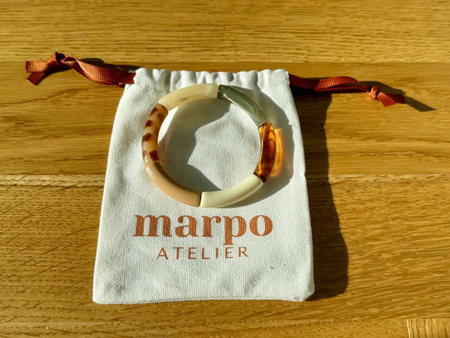 Bransoletka PALMA bursztyn i szary - Yooglo