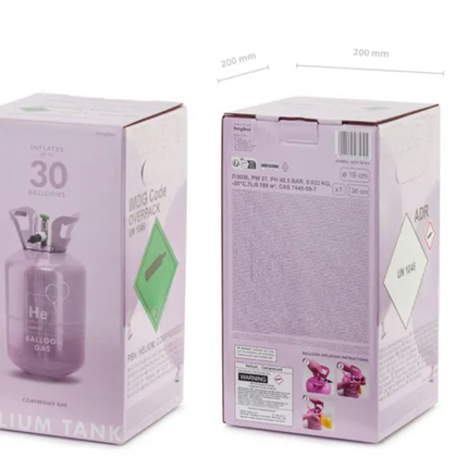 Butla z helem fiolet maks. 30 balonów - butla z helem