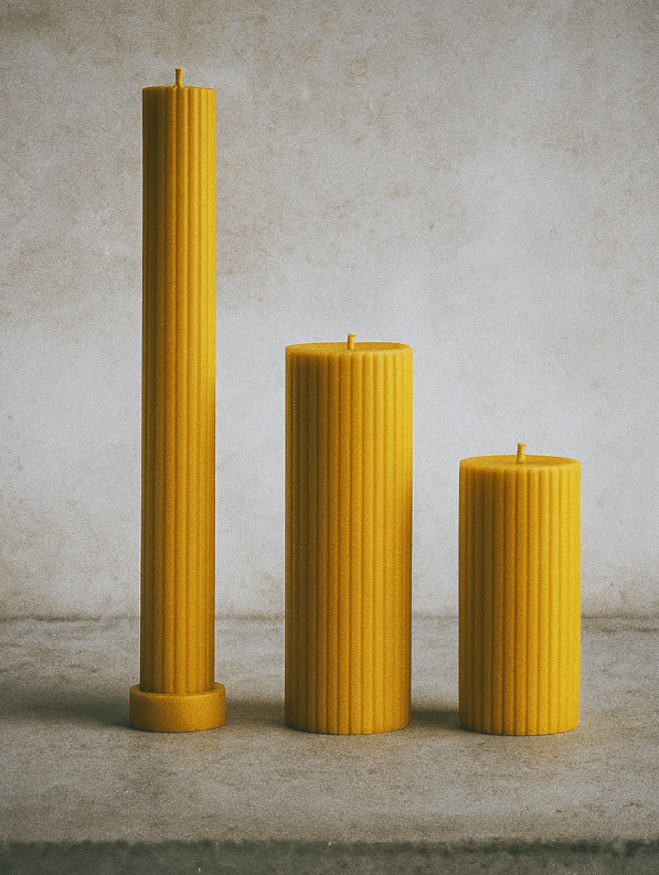 BzzWax Cylinders - zestaw 3 szt. świec z wosku pszczelego - Yooglo