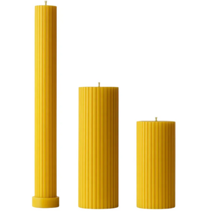 BzzWax Cylinders - zestaw 3 szt. świec z wosku pszczelego - Yooglo