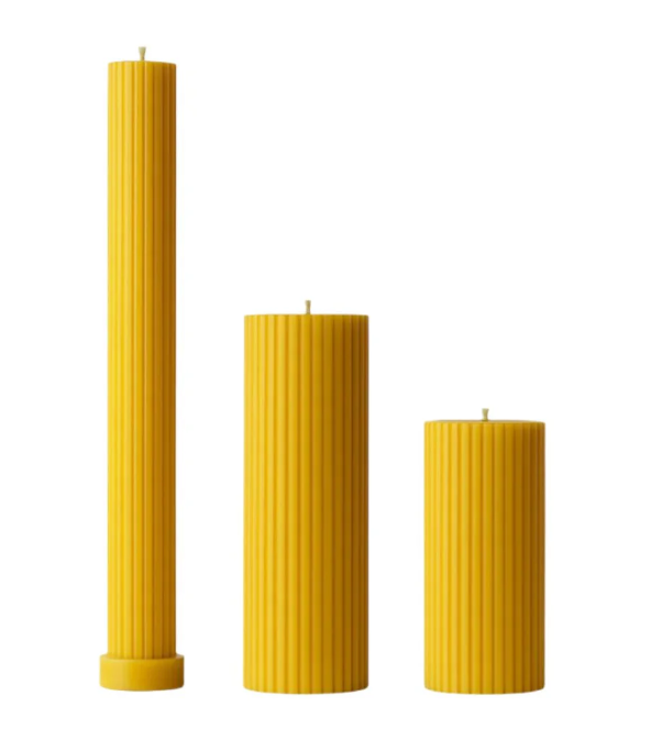 BzzWax Cylinders - zestaw 3 szt. świec z wosku pszczelego - Yooglo