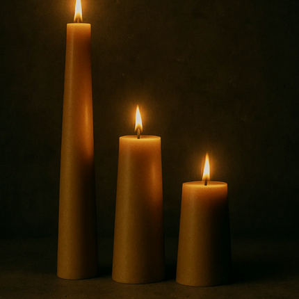 BzzWax Pillars - Zestaw 3 szt. świec z wosku pszczelego - Yooglo