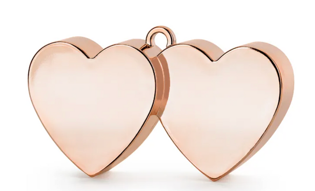 Ciężarek do balonów Serca różowe złoto - ciężarek do balonów