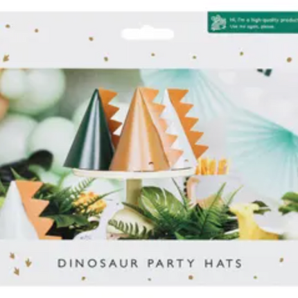 Czapeczki Dinozaury 14 cm mix - czapeczki papierowe