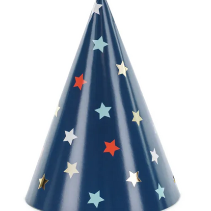 Czapeczki granatowe w gwiazdki - czapeczki