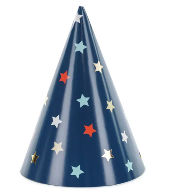 Czapeczki granatowe w gwiazdki - czapeczki