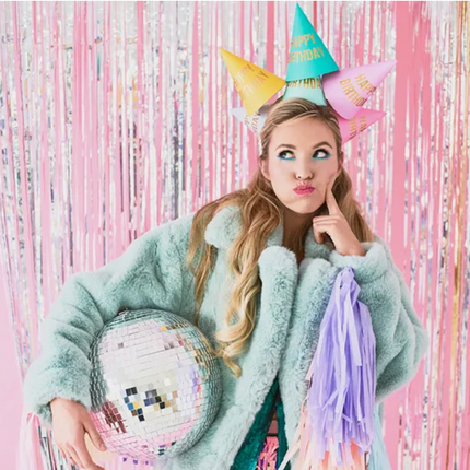 Czapeczki Happy Birthday mix kolorów - czapeczki papierowe