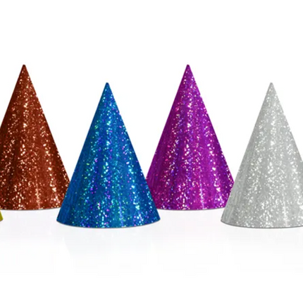 Czapeczki holograficzne mix kolorów - czapeczki papierowe