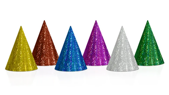 Czapeczki holograficzne mix kolorów - czapeczki papierowe