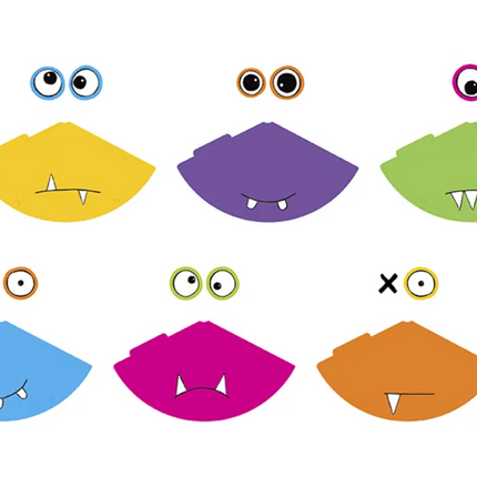 Czapeczki Potworki mix kolorów - czapeczki papierowe