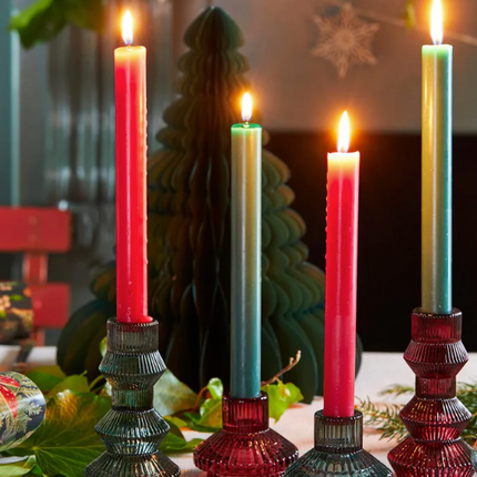 Czerwony mały świecznik szklany - Yooglo