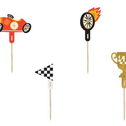 Dekoracje do muffinek Autka 12 cm mix - dekoracje do muffinek