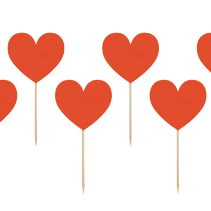 Dekoracje do muffinek Serca 11 cm - dekoracje do muffinek