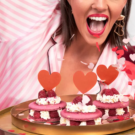 Dekoracje do muffinek Serca 11 cm - dekoracje do muffinek