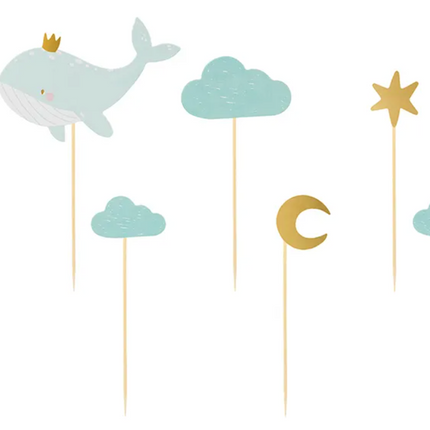 Dekoracje do muffinek - Wieloryb 11-13.5 cm mix - dekoracje do muffinek