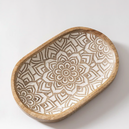 Dekoracyjna taca z drewna mango Breda - Yooglo