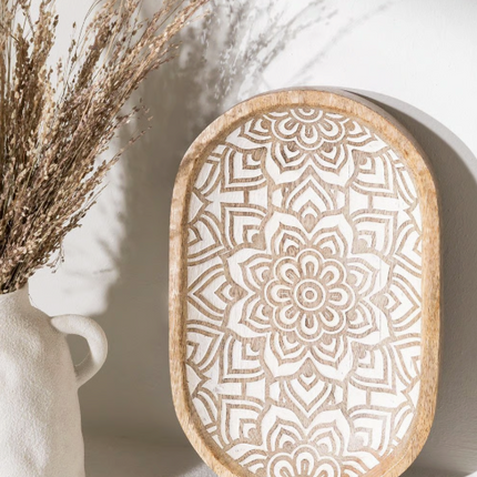 Dekoracyjna taca z drewna mango Breda - Yooglo