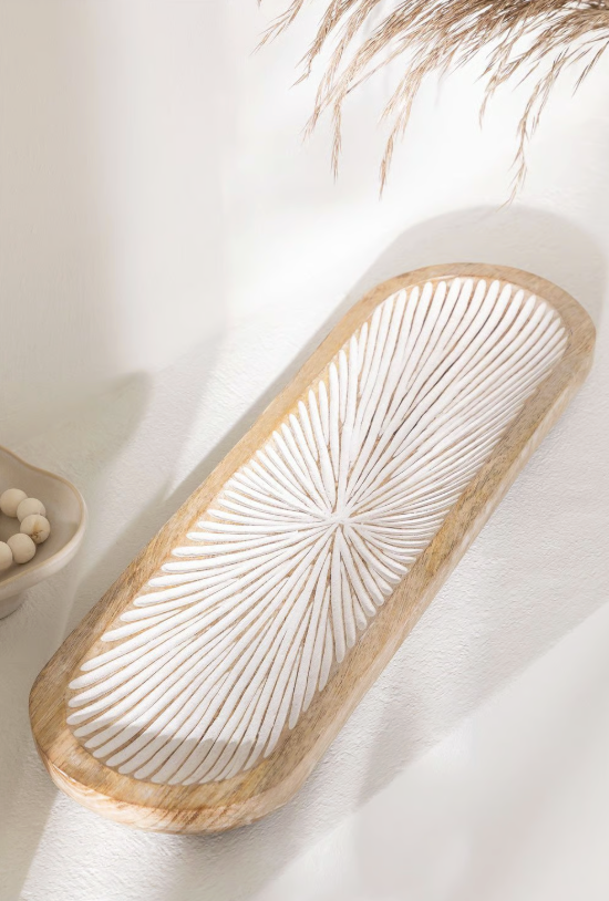 Dekoracyjna taca z drewna mango Nabordi - Yooglo