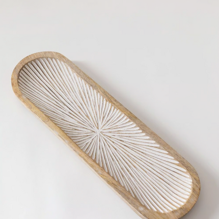 Dekoracyjna taca z drewna mango Nabordi - Yooglo