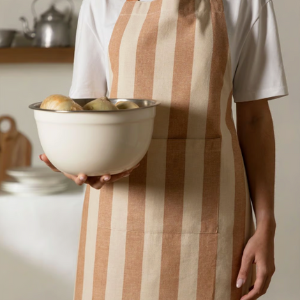 Fartuch beżowy w paski - Yooglo