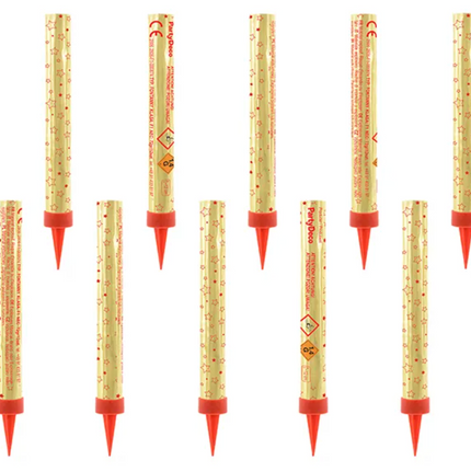 Fontanny na tort złoty 12 szt - fontanna na tort