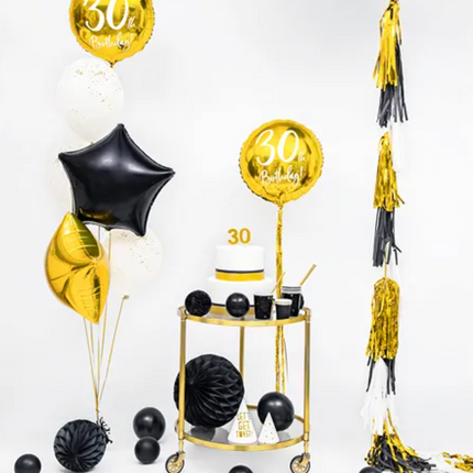 Girlanda frędzle czarno-złoty - frędzle