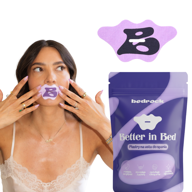Jedwabna taśma na usta do spania – Better In Bed - Liliowy - taśma na usta