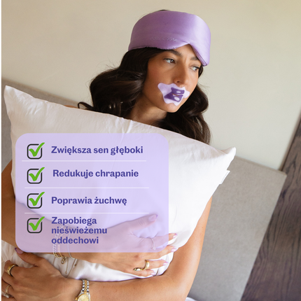 Jedwabna taśma na usta do spania – Better In Bed - Liliowy - taśma na usta