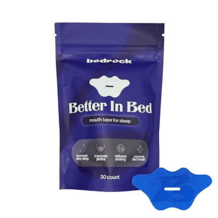 Jedwabna taśma na usta do spania – Better In Bed - Niebieski - taśma na usta