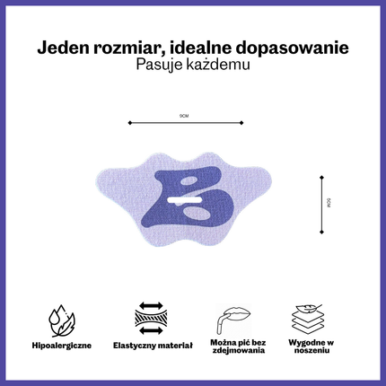 Jedwabna taśma na usta do spania – Better In Bed - Niebieski - taśma na usta