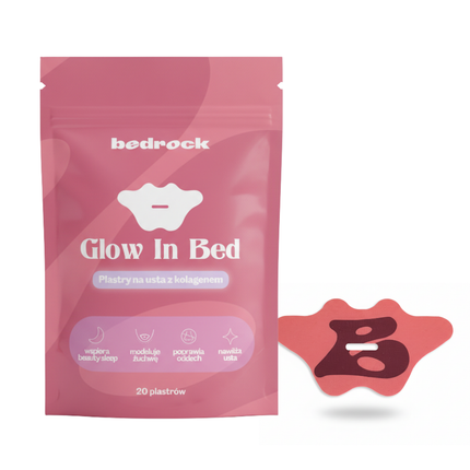 Jedwabna taśma na usta do spania – Glow In Bed z kolagenem - taśma na usta