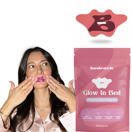 Jedwabna taśma na usta do spania – Glow In Bed z kolagenem - taśma na usta