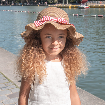 Kapelusz słomkowy z falbanką (3–6 lat) - Yooglo