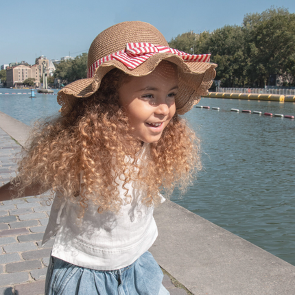 Kapelusz słomkowy z falbanką (3–6 lat) - Yooglo