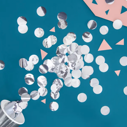 Konfetti Kółka srebrny 15g - konfetti