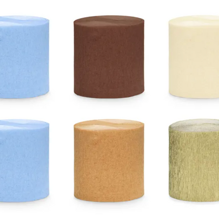 Krepa 5cm/10m zestaw 6 szt. mix - krepa