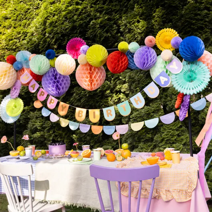 Krepa 5cm/10m zestaw 6 szt. mix pastelowe tęczowe - krepa