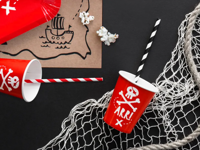 Kubeczki Piraci czerwony 220ml - kubeczki papierowe