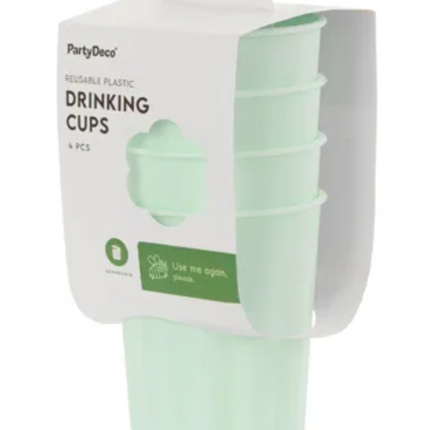 Kubeczki plastikowe Falbanka, 220 ml, szałwiowy - Yooglo