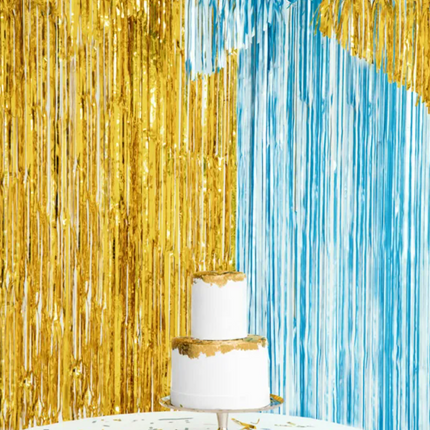 Kurtyna Party niebieski 90x250cm - kurtyna dekoracyjna